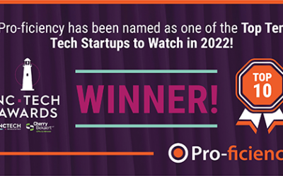 Pro-ficiency has been selected as a ‘Top Ten Tech Startup to Watch in 2022’ by the NC Tech Awards